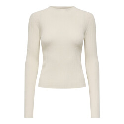 Only Onlcoco life ls rib mock neck cc knt ecru