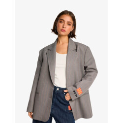 Alix The Label Dames blazer classy grandad soft grey melange