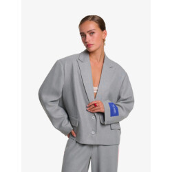 Alix The Label Dames blazer coated herringbone soft grey melange
