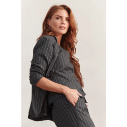 Smashed Lemon Grijs en wit pinstriped blazer |