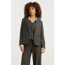 Smashed Lemon Grijs en wit pinstriped blazer |