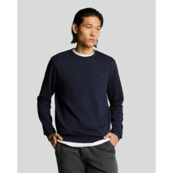 Lyle and Scott Ml2258ton superfine zip dark navy heren sweater