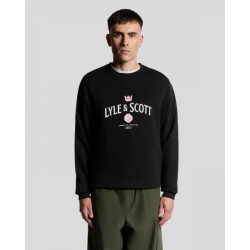 Lyle and Scott Ml2332v graphic cheers to tradition - crew neck dark navy sweater 