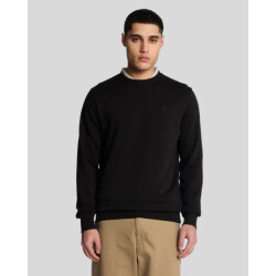 Lyle and Scott Ml2255ton superfine crew jet black heren sweater