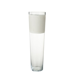 J-Line Vase delph glass transparent/white large