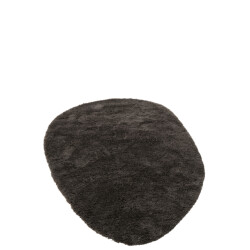 J-Line Rug fluffy polyester dark grey