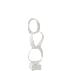 J-Line Figure rings on foot aluminium white small