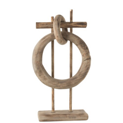 J-Line Decoration rings vertical wood natural