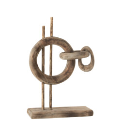 J-Line Decoration rings horizontal wood natural