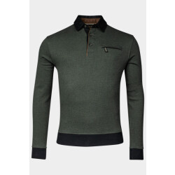 Baileys Polo lange mouw sweatshirt polo collar button 323094/78