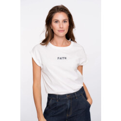 Geisha 52607-41 010 t-shirt embroidered word off-white/silver