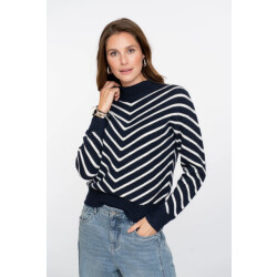 Geisha 54504-10 675 pull stripes turtleneck navy/offwhite
