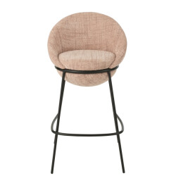 J-Line Bar stool bar stool with iron legs iron light pink/black