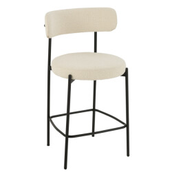 J-Line Bar chair boucle plywood/polyester white/black