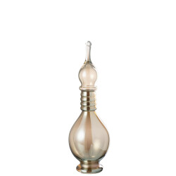 J-Line Vase+cap phial deco joe glass beige medium