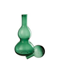 J-Line Bottle + stop carol glass emerald green small