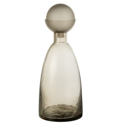 J-Line Vase bottle+cap yara glass greige large