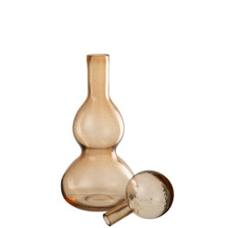 J-Line Bottle + stop carol glass caramel small