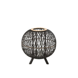 J-Line Lantern ball on foot bamboo black/natural large