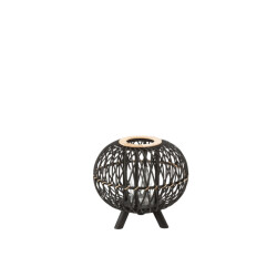 J-Line Lantern ball on foot bamboo black/natural small