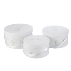J-Line Set of 3 boxes bear round white