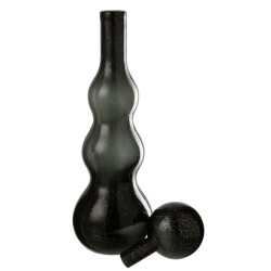 J-Line Bottle + stop carol glass black large