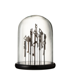 J-Line Bell jar keys glass dark brown medium