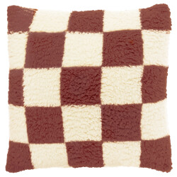 Unique Living sierkussen check 53x53cm dove white