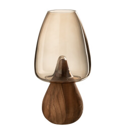 J-Line Vase mushroom high glass gray