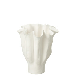 J-Line Vase calyx ceramic white medium