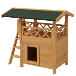 4goodz Kattenhuis 2 laags 77x50x73cm bruin