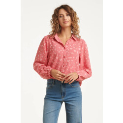 Smashed Lemon Damesblouse met hartjesmotief lange pofmouwen |