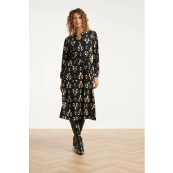 Smashed Lemon Ornamental geprint zwart en wit travel jurk |