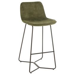 J-Line Barchair laurent metal/textile green