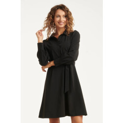 Smashed Lemon Zwarte uitlopende jurk in travelkwaliteit |