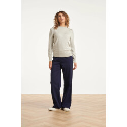 Smashed Lemon Damesstretch charcoal broek met wijde pijpen |