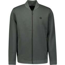 No Excess Sweater full zipper pique bomber dark steel