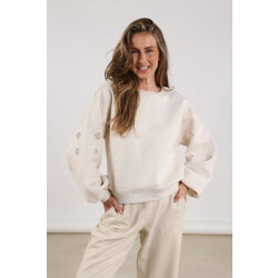 Nukus Nkf03029 9 amadora sweater flowerstuds sand