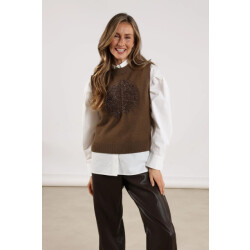 Nukus Nkf07000 65 intarsia spencer fango