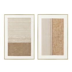 J-Line Painting lame acrylic ecru/taupe assortment of 2