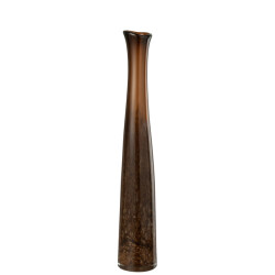 J-Line Vase cylinder glass dark brown small