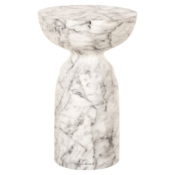 Richmond Interiors Bijzettafel kita faux wit marmer (white)