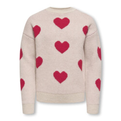 Only Kognaja ls flower pullover knt ecru dessin