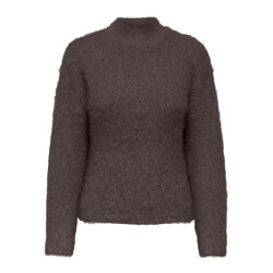 Only onllulu ls rib highneck cc knt 15350651 seal brown