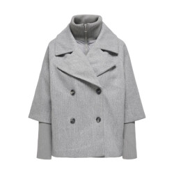 Jacqueline de Yong hannah short jacket otw hab 15337889 medium grey melange