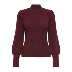 Only onlkatia l/s highneck pullover knt 15232494 cabarnet