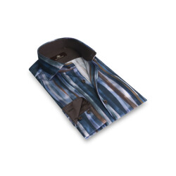 Circle of Gentlemen Nikos gestreept shirt in stretch kwaliteit