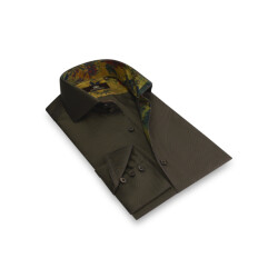 Circle of Gentlemen Nevil uni shirt 2-knoops kraag in keperbinding 100% co