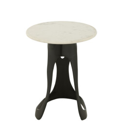 J-Line Side table aluminium/stone black/white large