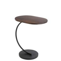 J-Line Side table swoosh iron/mango wood brown/black